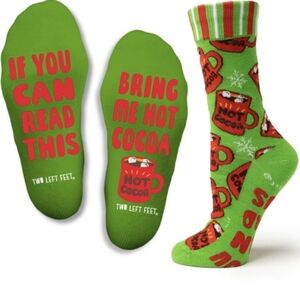 Two Left Feet Socks If You Can Read This Bring Me Hot Cocoa Socks Big Or Small